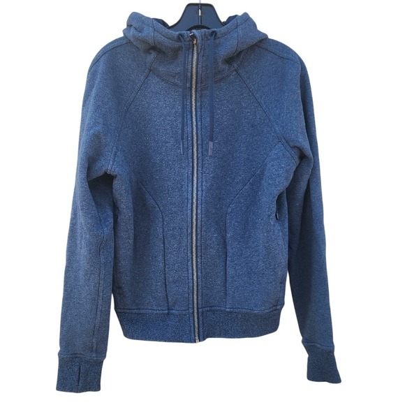 lululemon athletica Tops - Lululemon Huddle & Hustle Hoodie Heathered Sporty Jet Blue Wash Full Zip 8 Scuba